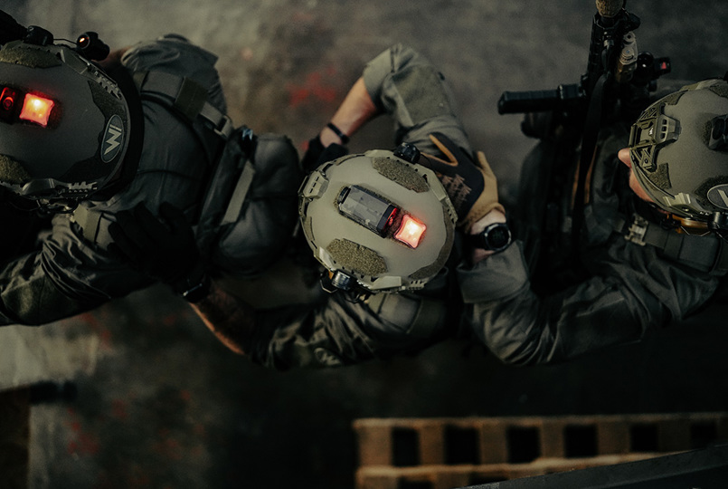 Aerial view of soldiers in team wendy helmets